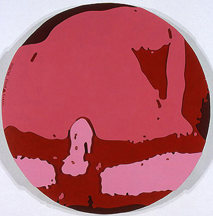 <br/>Digging Fresh Graves, 2003<br/>23<span>½</span>" x 23<span>½</span>"<br/>acrylic and lettering on foamboard